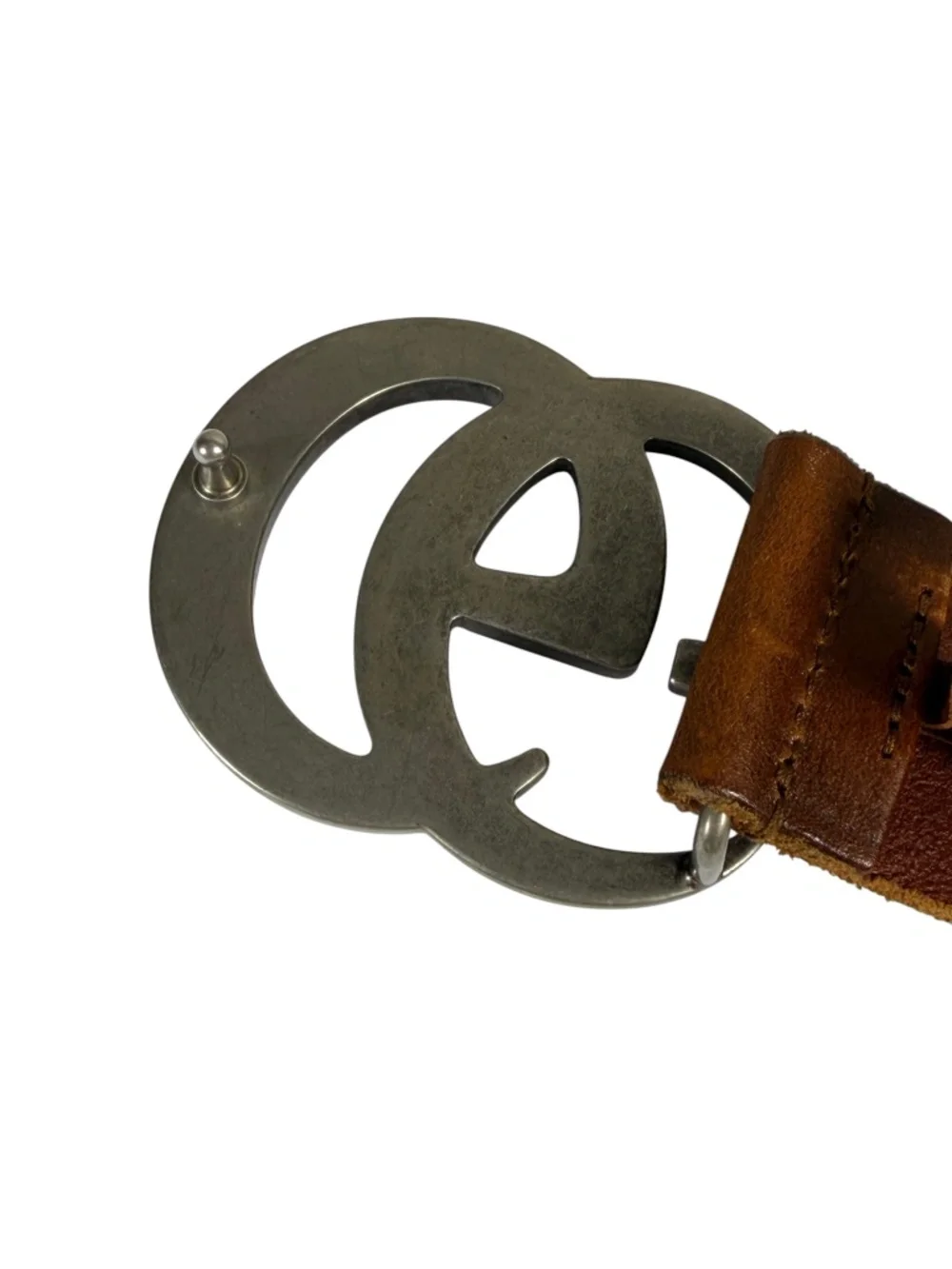 GUCCI GG Marmont Leather Belt (Style 406831) in Brown Size 85/34